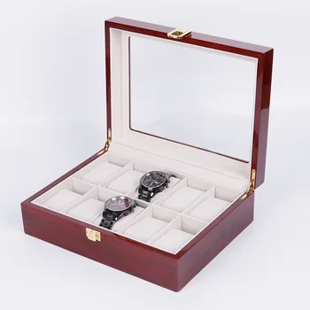 

10 slots fashion men home wooden watch box top quality watch organizer watch storage box 0907-20