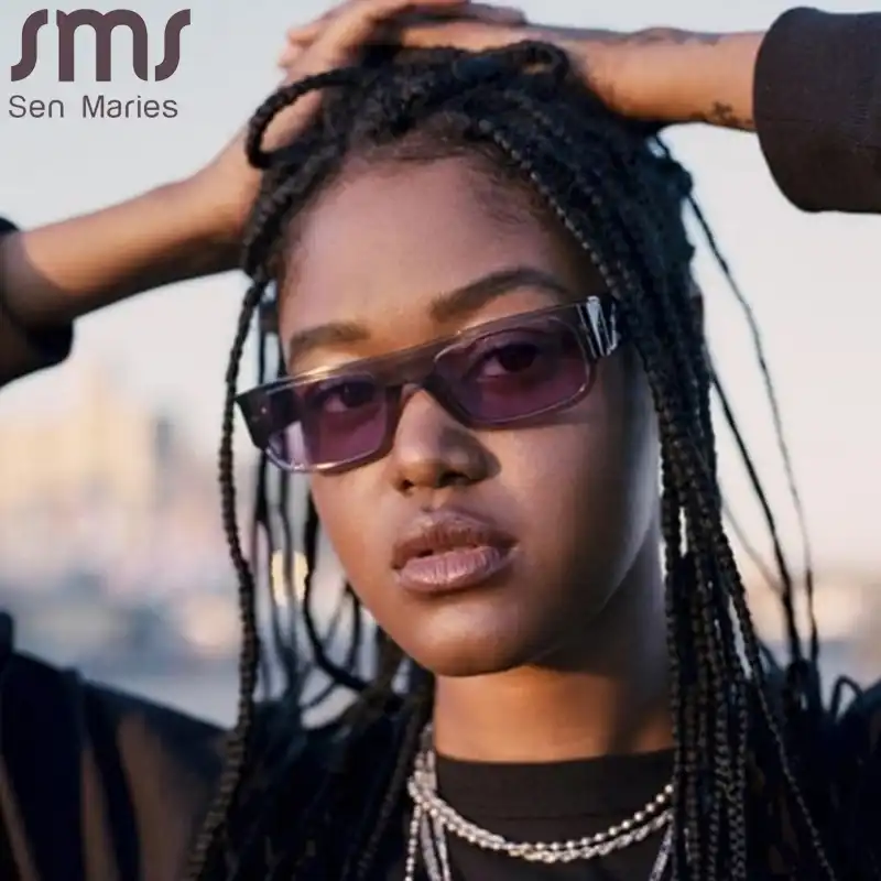 女性長方形サングラス男性ブランドデザイナーレトロなパンク太陽メガネ女性眼鏡正方形スチームパンク サングラス Aliexpress