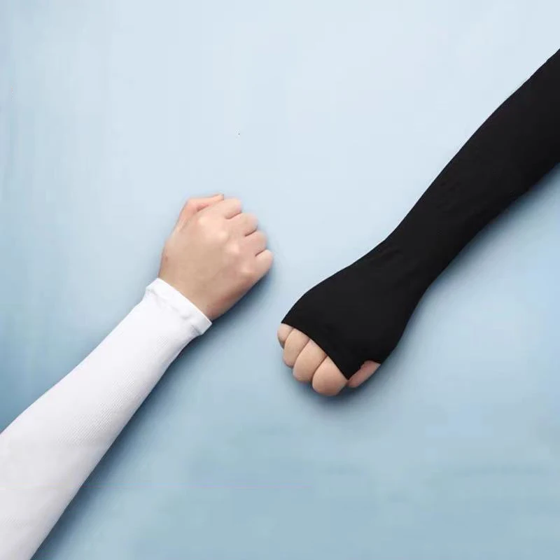 One Pair Sun UV Protection Cooling Ice Sleeve Women Summer Long Fingerless Gloves Unisex Cycling Driving Running Sports Sleeves cycling gloves fingerless gloves sports gloves gym gloves fingerless gym gloves running gloves