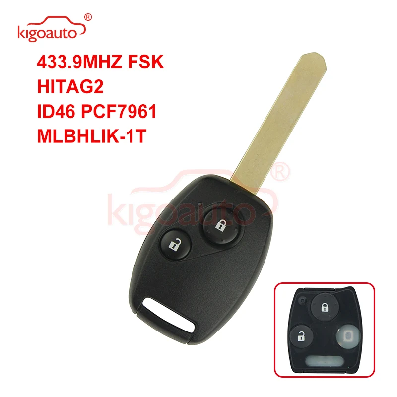 Kigoauto Smart Car key Fob 433.9MHZ FSK HITAG-2 ID46 PCF7961 FCC MLBHLIK-1T Remote Control