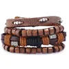 Bracelet en cuir Vintage multicouches pour hommes, breloque tressée à la main, breloque tissée, cordon enveloppé de perles, cadeau masculin, 4-6 pièces ► Photo 2/6