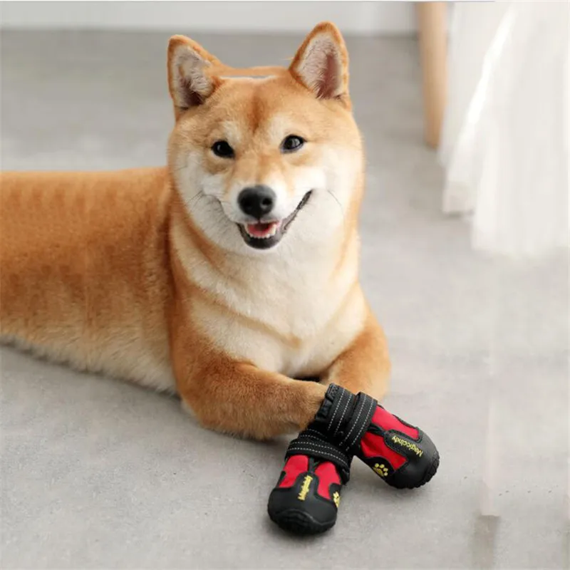 HE ботинки для домашних собак спортивные горные альпинистские уличные износостойкие Нескользящие водонепроницаемые и износостойкие Светоотражающие ботинки для собак