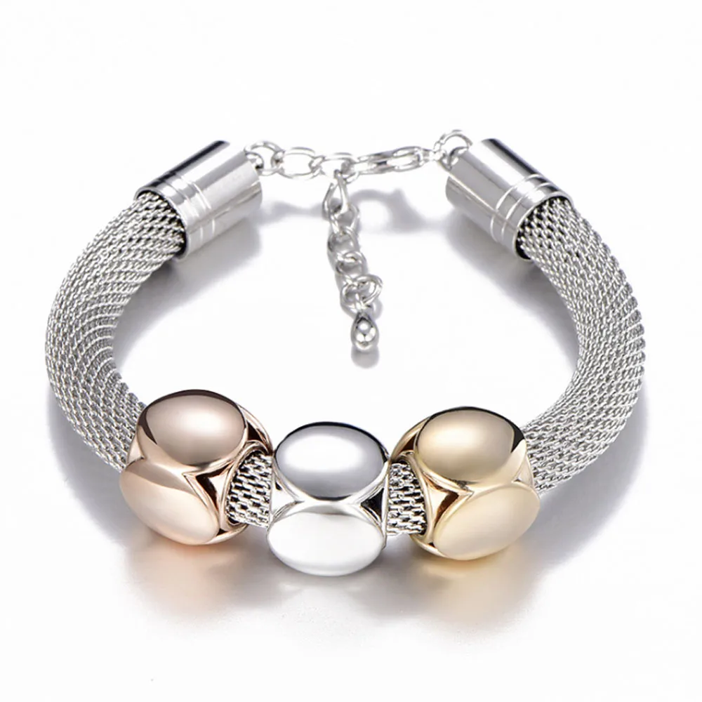 Браслеты и браслеты классический серебристый цвет Любовь Шарм кубик ...