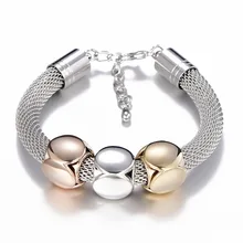 Браслеты и браслеты классический серебристый цвет Любовь Шарм кубик браслеты сетка Металл Полые ювелирные изделия для женщин рождественские подарки B219