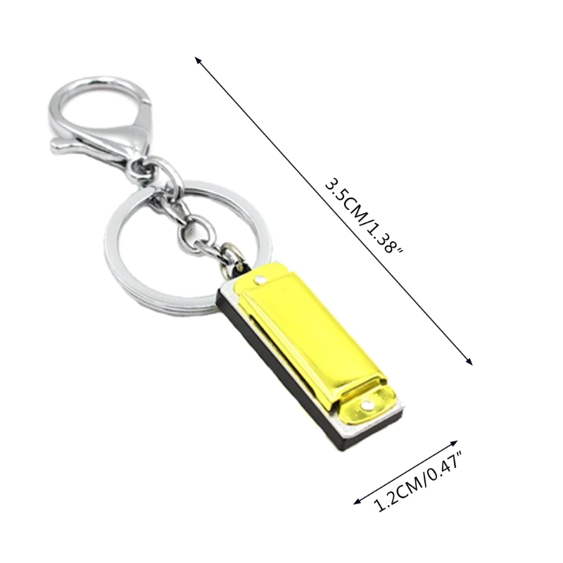 Mini Harmonica 8 Tone 4 Holes Harmonica Keychain Key 1.38x0.47in Musical Instruments Gifts for Chirdren