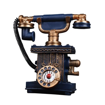 

Vintage Phone Piggy Bank Figurine Creative Resin Modern Art Figurine Ornament Home Decoration Accessories Desktop Ornament