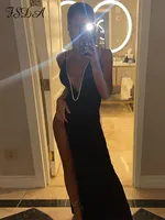Summer Sexy Backless V Neck Maxi WoDress Bodycon Sleeveless Off Shoulder Party Dresses Elegant Club Outfits