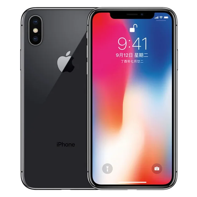 Space Gray Apple iPhone X Face ID 4G LTE разблокированные мобильные телефоны 64 Гб/256 ГБ rom 3 Гб ram Hexa Core 5," iOS 12MP двойная задняя камера смартфон - Цвет: Space Gray