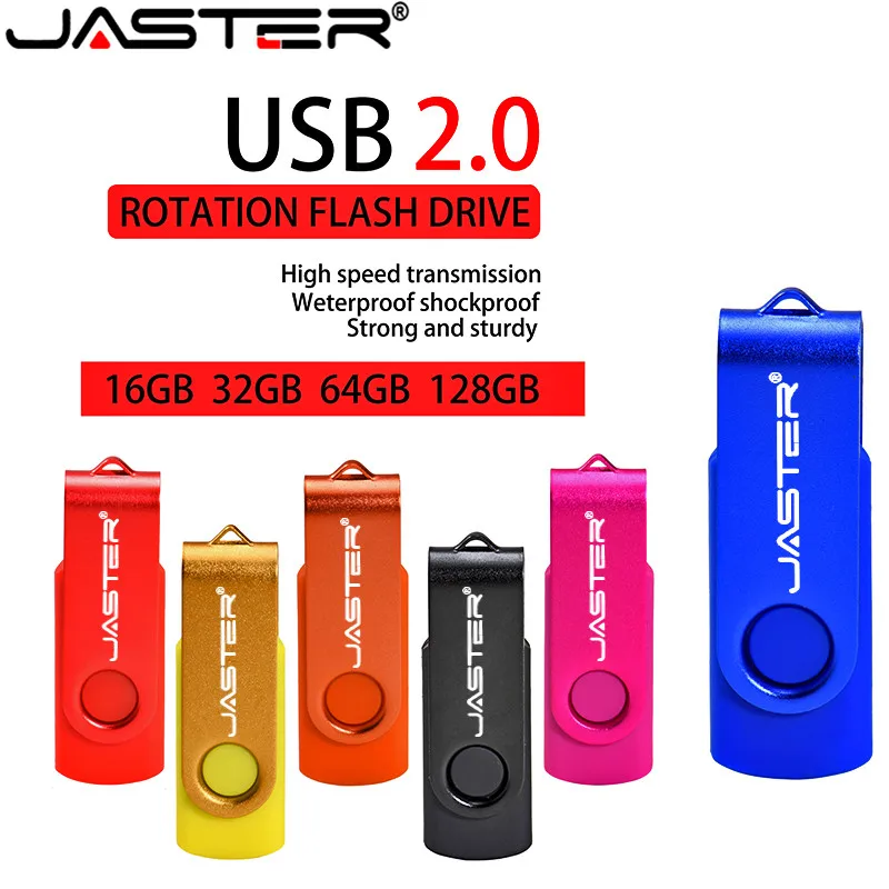 Флэш-накопитель JASTER пластиковый USB2.0 вращающийся на 360 градусов 4 ГБ 8 16 32 64 128