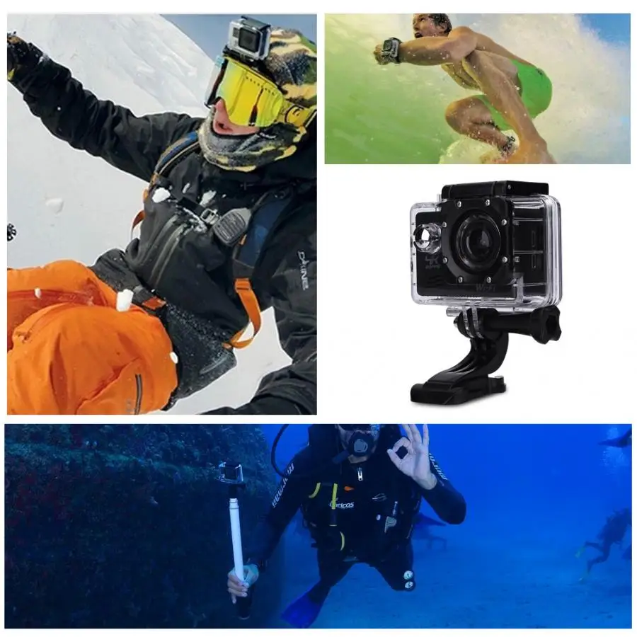 Водонепроницаемая Wifi 1080P 4K Ультра HD спортивная экшн-камера DVR камера видеокамера использование для наружного катания дайвинг серфинг скалолазание
