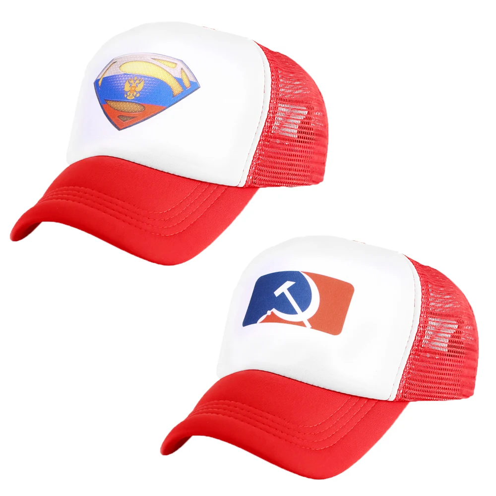 

Red Russian Style Baseball Cap Communism Symbol Russia Flag Double Headed Eagle Print Pattern Caps 2019 Adjustable Sports Hats