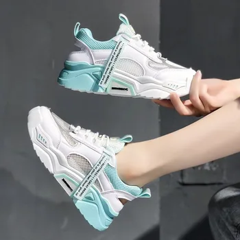 

Platform Sneakers signers Mesh Old Dad Shoes Fashion Female Chunky Casual Shoes Woman Vulcanized Shoes Comfortable 5cm