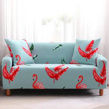 

Caeroon Sofa Cover Red Flamingo Slipcover Sofa Couch Cover Blue Color Chair Protector Armchair Cover Single/Two/Three seat