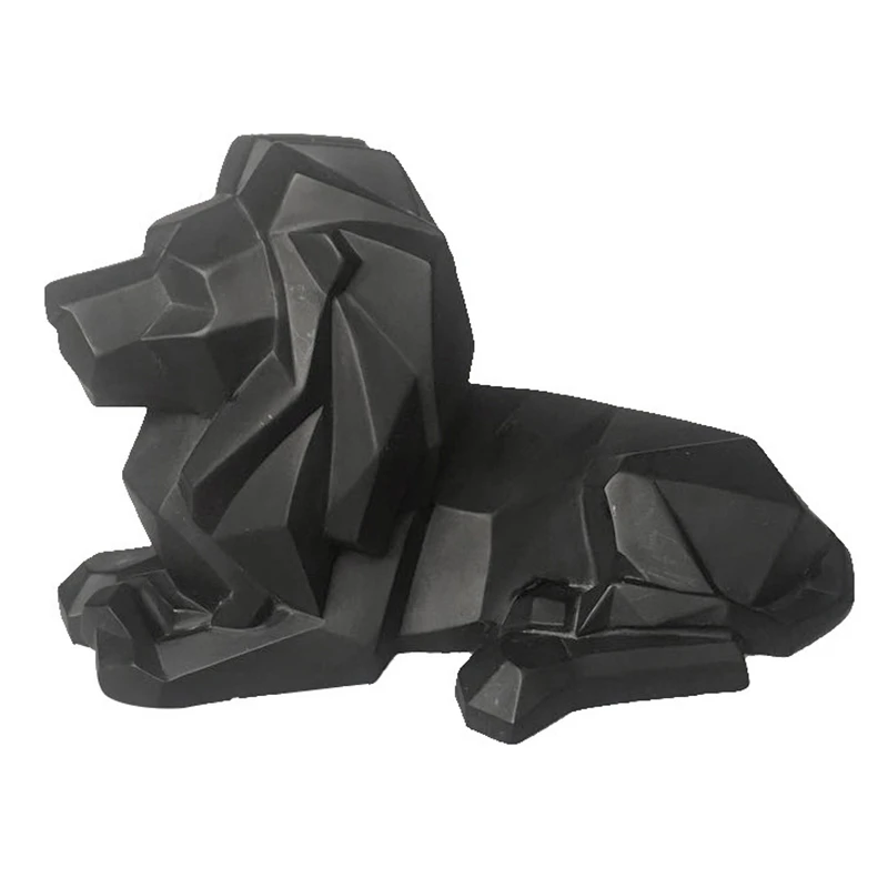 

Lion Resin Model Crafts Ornaments Office Bar Lion Faith Sculpture Geometric Statue Animal Origami Abstract Art Decoration Gift