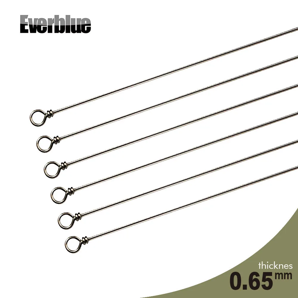 Everblue 50pcs 0.65 Thickness 100mm Looped Spinner Wire Shafts