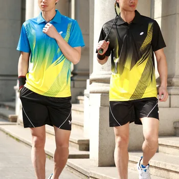 

Professional Uniform Table Tennis Clothing Badminton Jersey Bicycle Black Yellow Sports Suits Quick Dry For Man Tenis Masculino