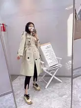 

22printed 100% cotton spring and autumn new fashion loose leisure long sleeve straight windproof and waterproof windbreaker coat