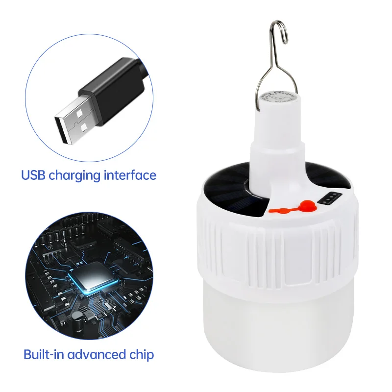 Solar Camping Light With USB LMpara Solar Camping Lamp 18650 Solar/USB Rechargeable Portable Lanter For Outdoor Sports Travel