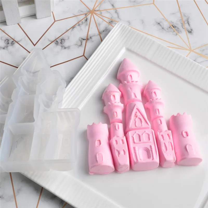 3D замок силиконовые формы шоколада DIY выпечки Кондитерские инструменты Кристалл эпоксидная полимерная для торта формы помадка шоколадный торт силиконовые формы