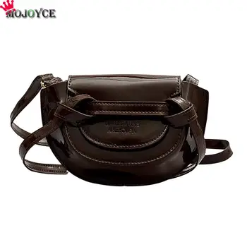 

Women Pure Color Shoulder Vintage Totes Bags PU Leather Travel Saddle Fashion Women Handbag Leather for Female