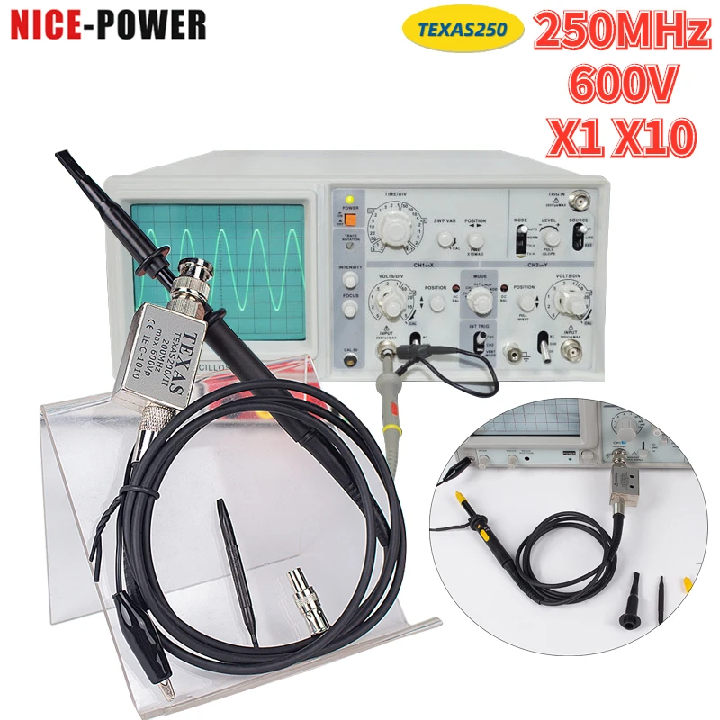 P7300 Oscilloscope Probe Accessory Set Attenuation Ratio 1X 10X 20MHz