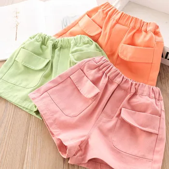 

2020 Summer Girls Candy Color Big Pocket All-match Shorts Children's Clothing Wholesale