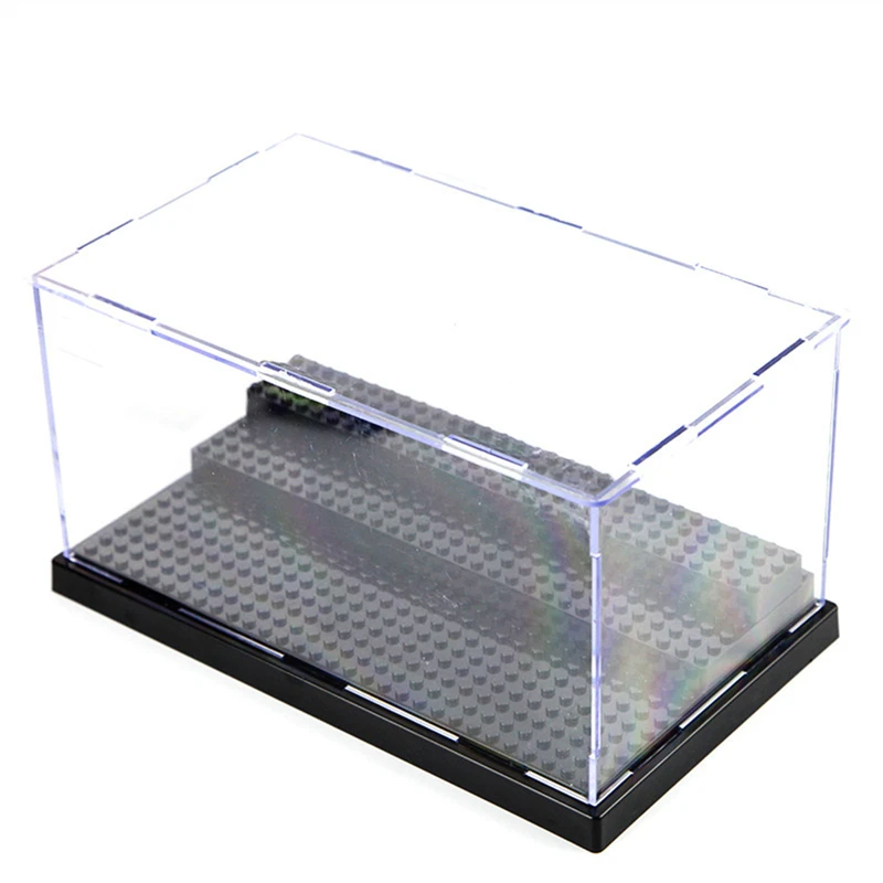 

Daddy Chen 3 Steps Display Case Box Dustproof ShowCase Gray Base for legoings Blocks Acrylic Plastic Model Doll Display Box