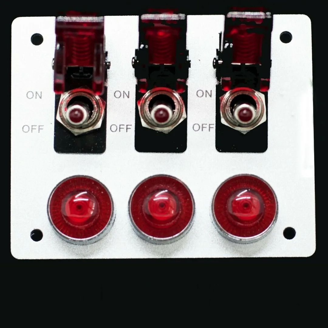 12V 20A Автомобильный Универсальный алюминиевый 3 тумблер панель красный светодиодный фонарь для автомобилей грузовиков лодок трейлер Морской Переключатель