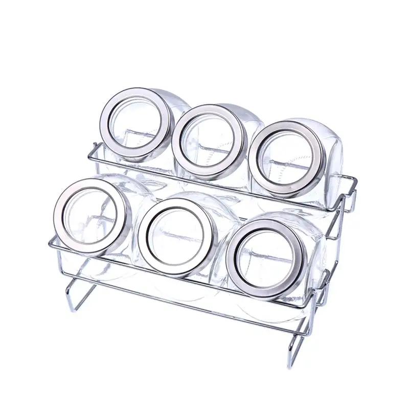 

1 Set Of Spice Rack Sealed Glass Double Layer Standing Drawer Kitchen Shelf Spice Rack For Restaurant Kitchen Storage