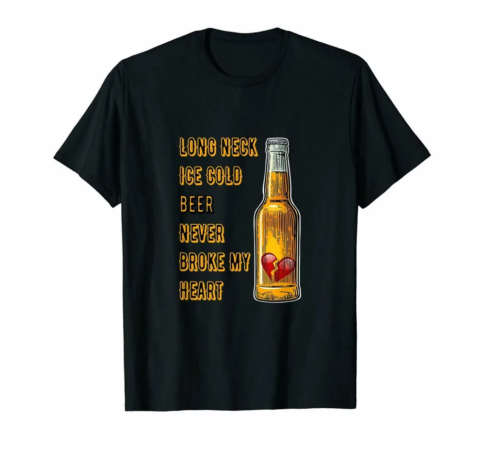 Черная футболка с длинными рукавами и надписью Ice Cold Beer Never break My Heart True Love | Мужская