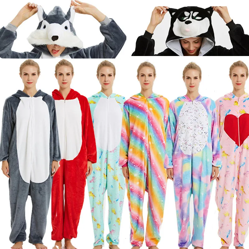 Унисекс Onesie Оптовая продажа животных мультфильм Синий стежок кигуруми Единорог