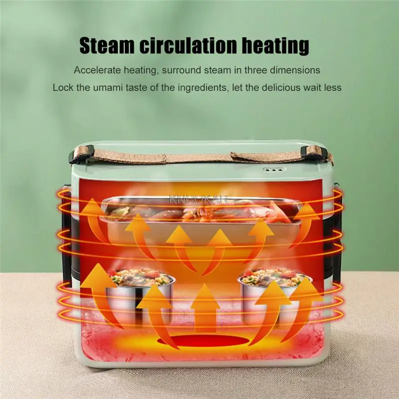 Electric Microwave Heating Lunch Box Food Storage Container for Student Office Worker Double-layer Insulation Lunch Container 3