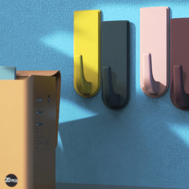 20PCS Plastic Sticky Hooks Key Practical Mini Plastic Sticky Wall