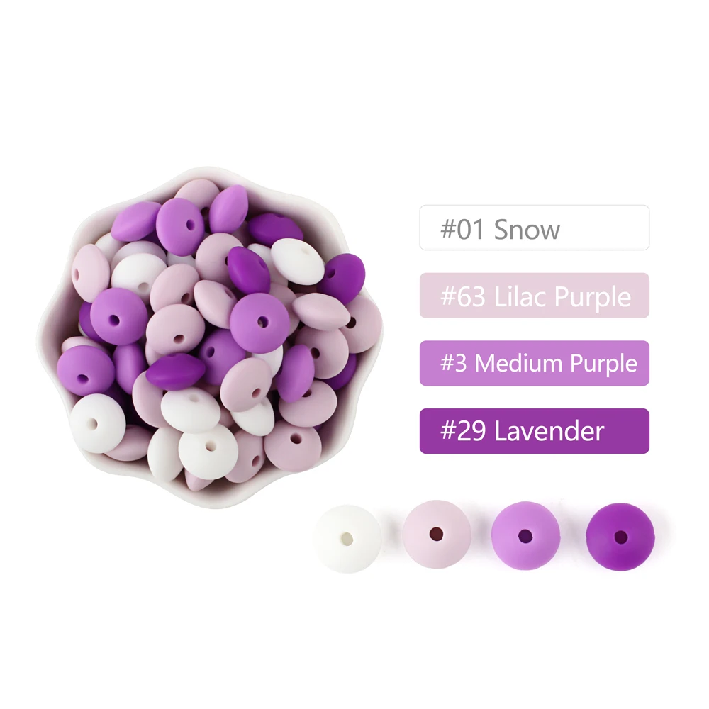 20Pcs Silicone Beads Baby 12MM Lentil Beads DIY Pacifier Clips Chain Pendant BPA Free Eco-friendly Baby Teether Toys Accessories