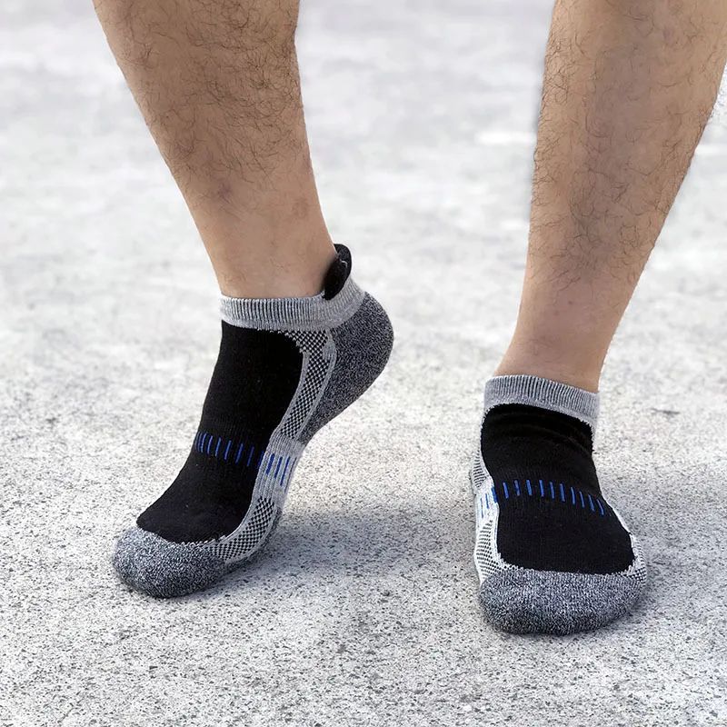 Мужские спортивные носки для бега, хлопковые Компрессионные носки для велоспорта, профессиональные носки для бега, баскетбола, велосипеда