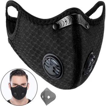 

Hot Face Mask with 6pcs Activated Carbon Filter Gas Hypoallergenic PM2.5 Fitness Running Motorcycle Riding Mask