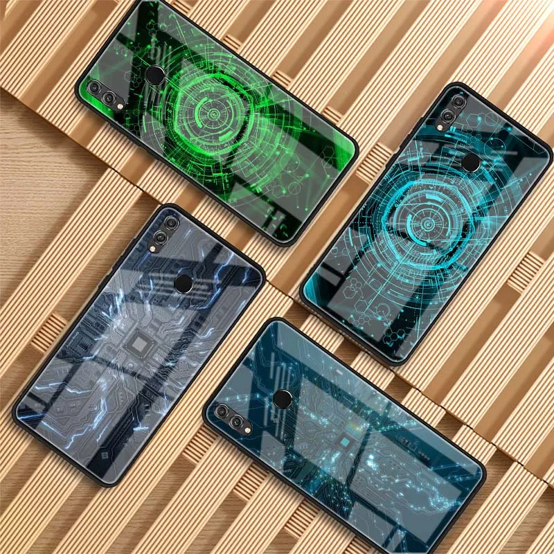 Хакер роскошный чехол из закаленного стекла для телефона Huawei P20 P30 P40 Lite PRO Mate 20 30 Pro