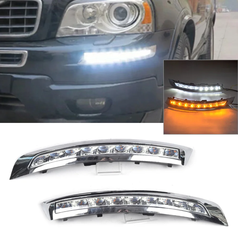 

2x Auto LED Turn Signal Lamps Daytime Running Light DRL Driving Fog Lamp For Volvo XC90 2007 2008 2009 2010 2011 2012 2013