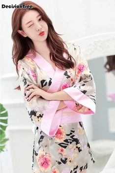 

2020 style japanese kimono stage evening sexy lingerie dress bath robe sauna miss clothing retail wholesale