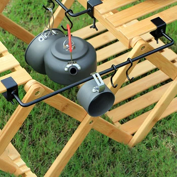 Universal Outdoor Table with Hanging Rod - Portable Camping Rack - Picnic Barbecue Rack - Kitchen Utensils Storage Rack - Hiking Accessories 4