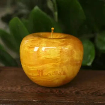 

Gold Apple Ornaments Christmas Eve New Year Gift for Apple Golden Apple Play Pieces Solid Wood Carving for Apple Wedding decor