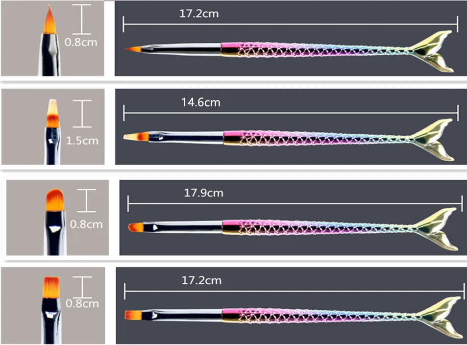 1 шт. дизайн ногтей Русалка сотовая ручка полосы линии лайнер живопись кисти акриловый гель Расширение строитель рисунок градиентная ручка