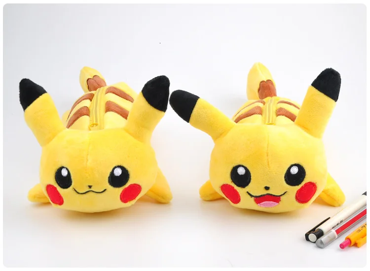 Мультяшный плюшевый чехол с рисунком Пикачу, чехол Bts Pokemon go, чехол для карандашей, бутик, школьные принадлежности, estojo de lapis plumier, канцелярские принадлежности