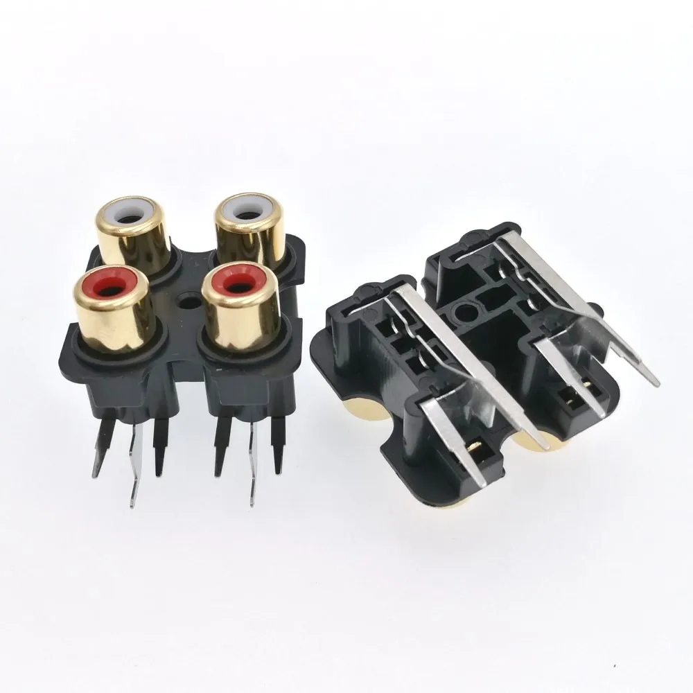 2 шт. золотистая и серебристая прямоугольная Панель Mout PCB RCA шасси аудиоразъем QG|jack