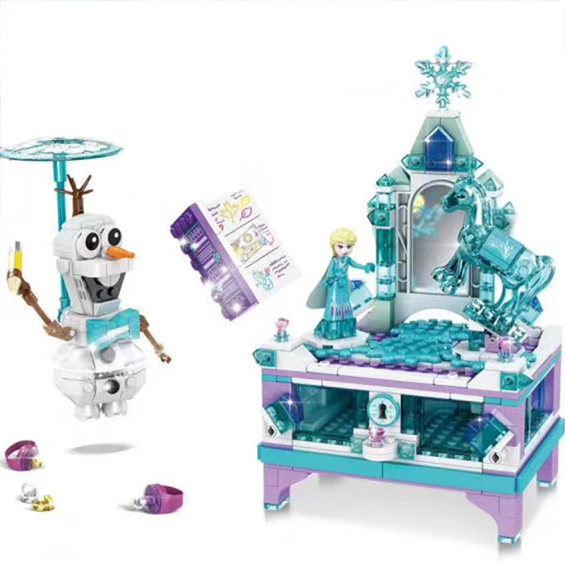 

2020 Legoinglys City Creator Girl Friends Fairy Princess Queen Elsa's anna Jewellery Box Building Blocks Bricks Kids Toys 41168