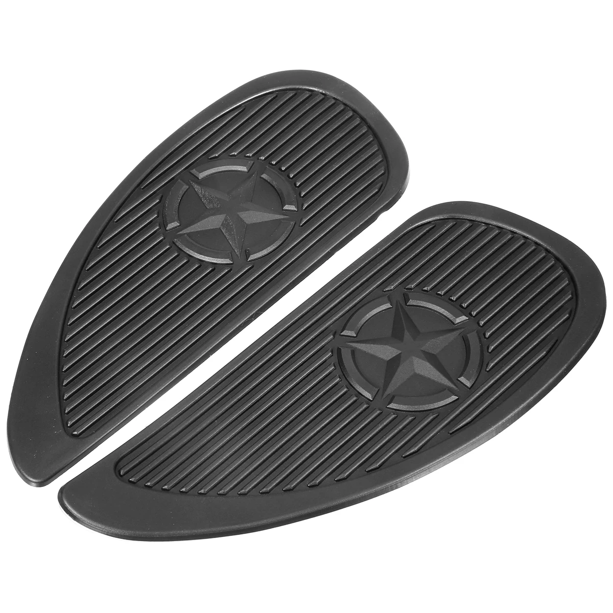 Mayitr Black Slim Motorcycle Rubber Vintage Fule Tank Knee Pad Side Panel Traction Pads Sticker For Honda Cafe Racer Classic