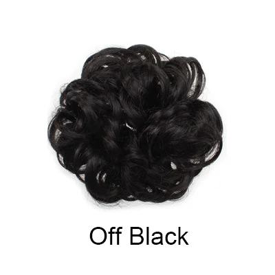 off black Высококачественная одежда для головы шиньон натуральный кудрявый грязный пучок волос грязный скручивание покрытие Волшебная булочка наращивание волос грязный булочка производитель - Цвет: off black