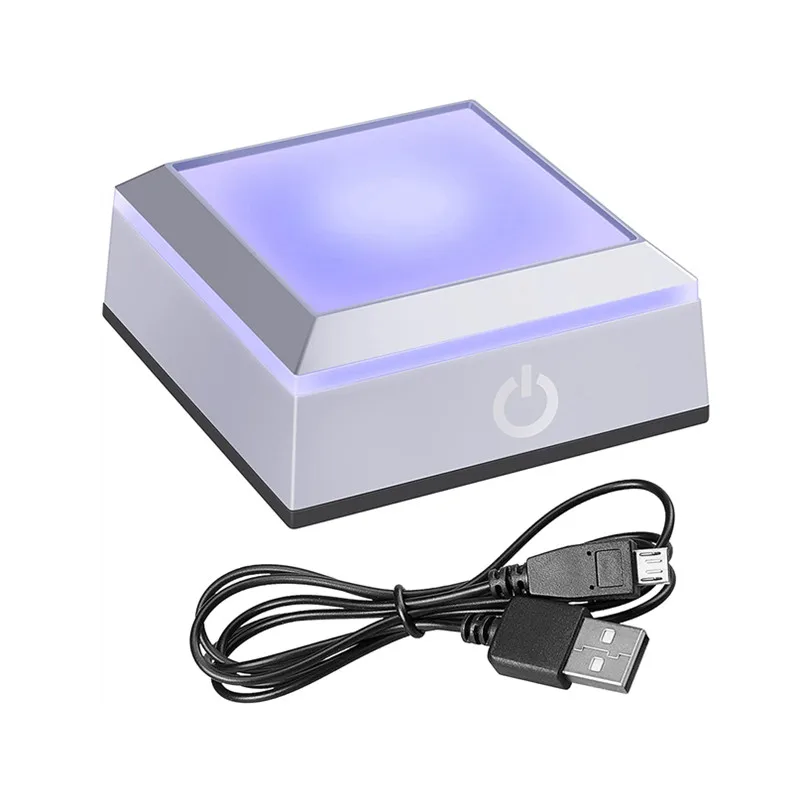 EEEKit 2 Pack De Socle Lumineux à LED, Support De Présentation Carré 6  Couleurs, Support D'affichage éclairé avec Interrupteur Tactile pour l'art  3D