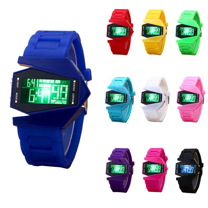 

Unisex Fashion Watch Electronic Watch Personality Multi-functional LED Solid Color Silicone Band Wristwatch
