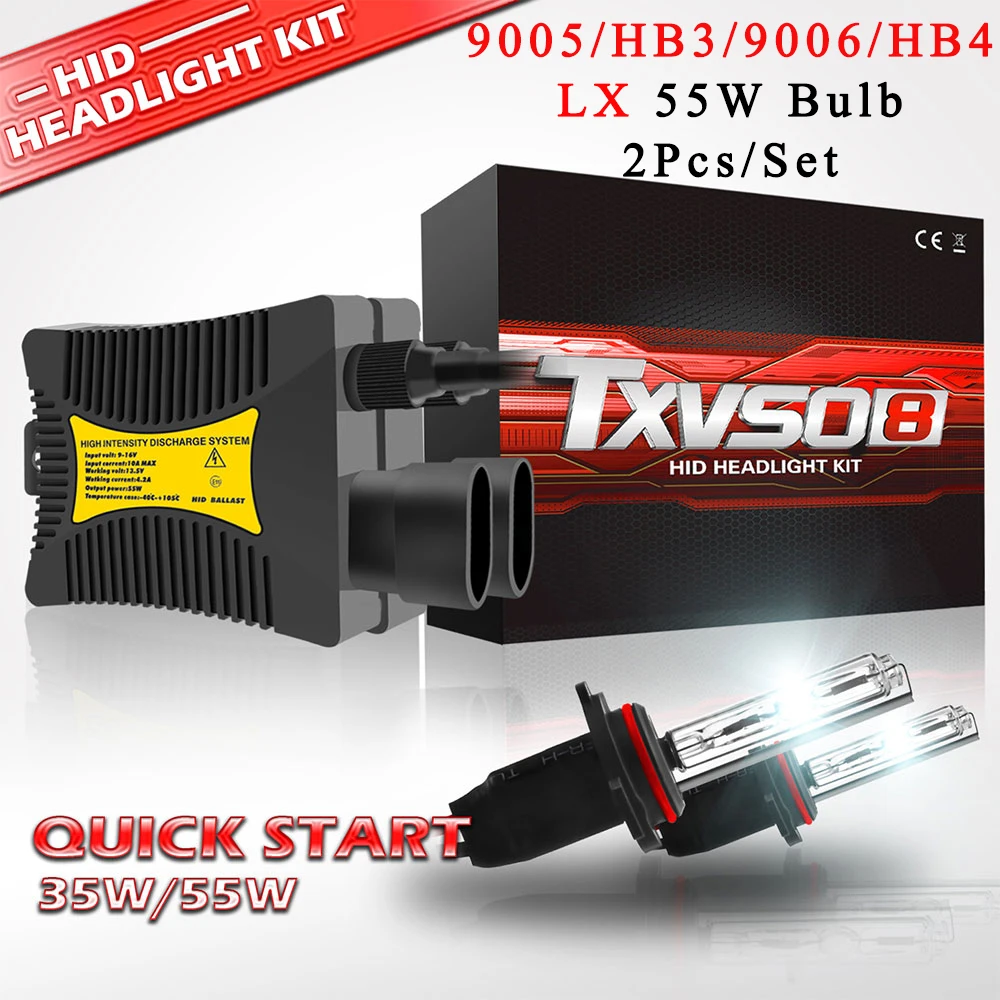 Комплект ксеноновых фар TXVSO8 9005 HB3 9006 HB4 HID 2 шт. 35 Вт ксеноновые лампы с балластом 3000K